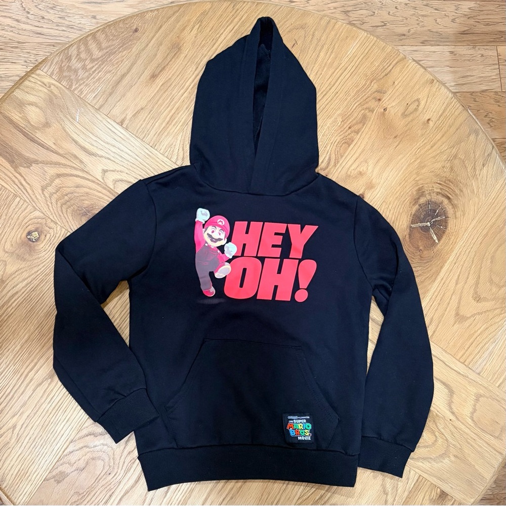 Kids Super Mario Bros Black Hoodie